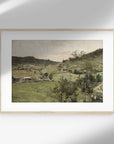 Vintage Landscape Oil Painting | Muted Green Art Print L121: 16”x20”