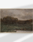 Vintage Oil Painting | Moody Muted Landscape Art Print L135: 16”x20”