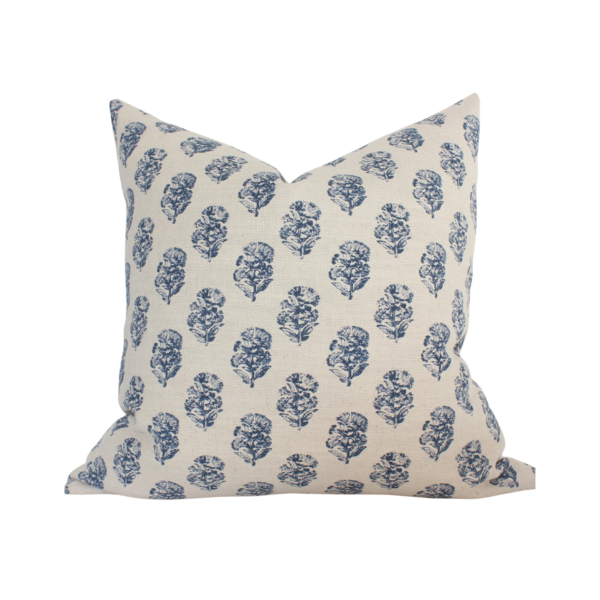 Navy Blue Floral Pillow