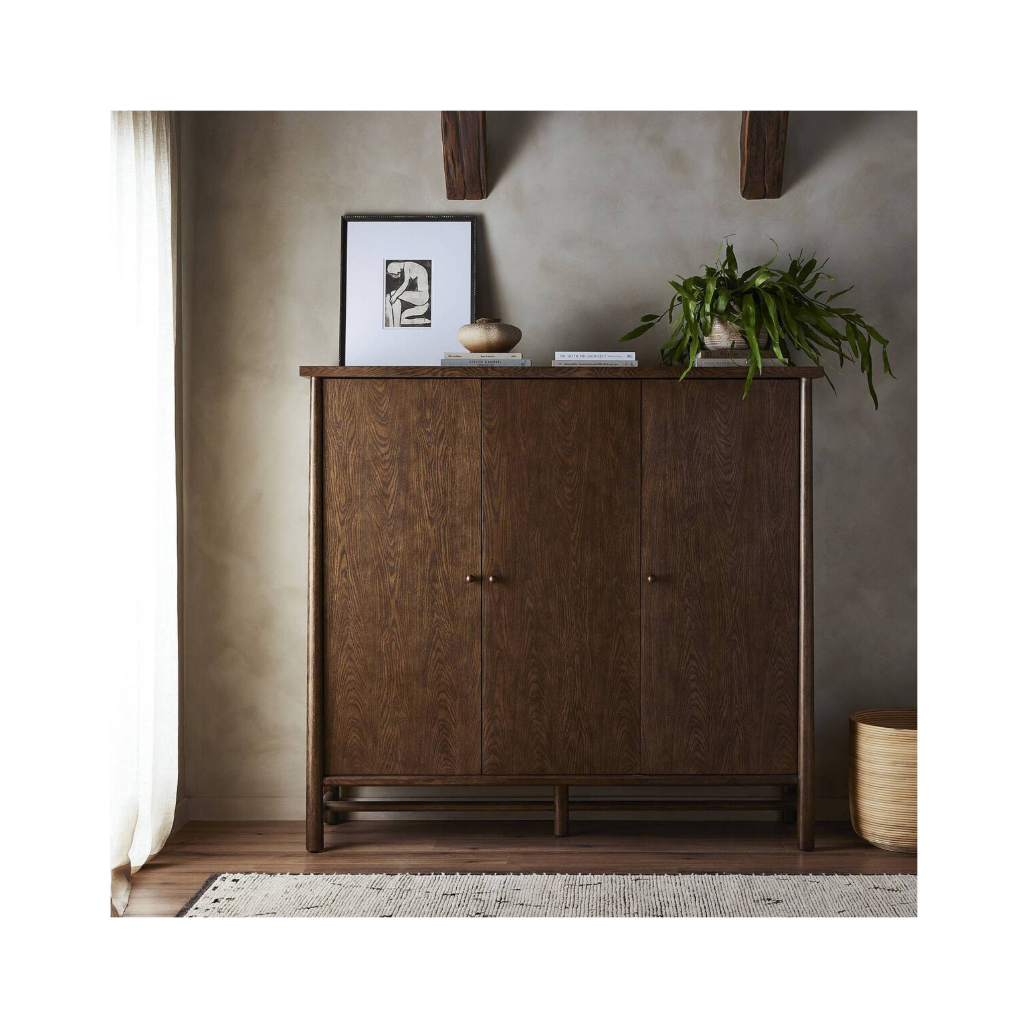 Renaud 3-Door Cabinet (Toasted Oak)