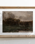 Vintage Oil Painting | Moody Muted Landscape Art Print L135: 16”x20”