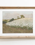 Vintage Floral Field Painting | Landscape Art Print L215: 8"x10"