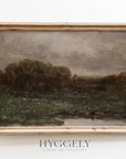 Vintage Oil Painting | Moody Muted Landscape Art Print L135: 16”x20”